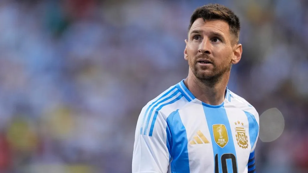 Lionel Messi #10 of Argentina looks on in the second half against Ecuador during an International Friendly match at Soldier Field on June 09, 2024 in Chicago, Illinois. (Photo by Patrick McDermott/Getty Images)