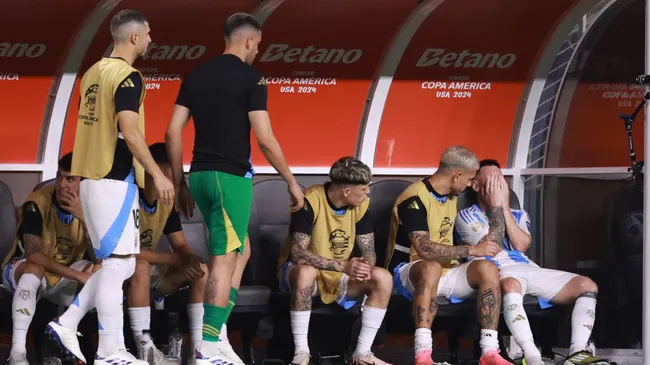 Lionel Messi when he got injured against Colombia at the Copa America 2024 final.