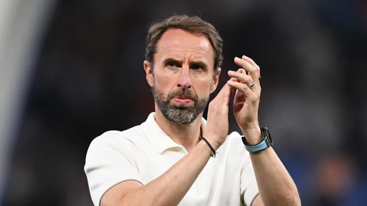 Gareth Southgate, Head Coach of England, applauds the fans after defeat to Spain during the UEFA EURO 2024 final match between Spain and England at Olympiastadion on July 14, 2024 in Berlin, Germany.