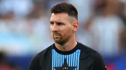 Lionel Messi of Argentina warms up prior to the CONMEBOL Copa America 2024 semifinal match between Canada and Argentina at MetLife Stadium on July 09, 2024 in East Rutherford, New Jersey.