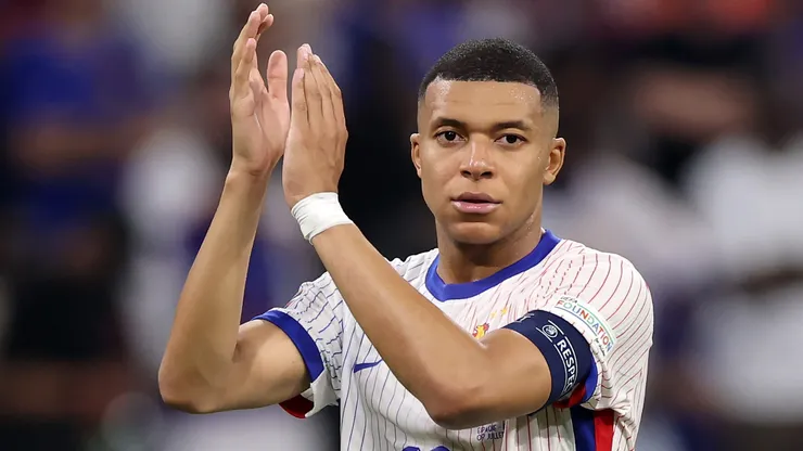 Kylian Mbappe of France applauds the fans after defeat to Spain during the UEFA EURO 2024 Semi-Final match between Spain and France at Munich Football Arena on July 09, 2024 in Munich, Germany.