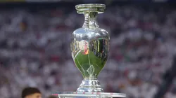 The UEFA Euro 2024 Henri Delaunay Trophy is seen prior to kick-off ahead of the UEFA EURO 2024 group stage match between Germany and Scotland