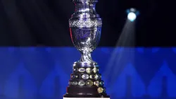 The Copa America trophy is displayed during the official draw of CONMEBOL Copa America 2024.