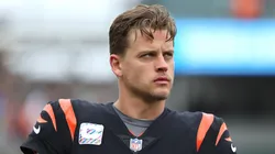 Joe Burrow looks on before a game with the Cincinnati Bengals.