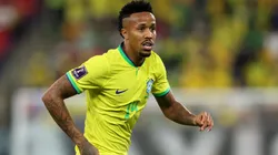 Eder Militao of Brazil in action during the FIFA World Cup Qatar 2022 Group G match between Brazil and Switzerland