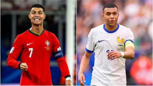 Cristiano Ronaldo (L) and Kylian Mbappe (R)