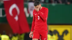 Merih Demiral looks dejected during the international friendly match between Austria and Turkiye at Ernst Happel Stadion.