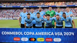 Players of Uruguay pose for a team photo during the CONMEBOL Copa America 2024 Group C match between United States and Uruguay.