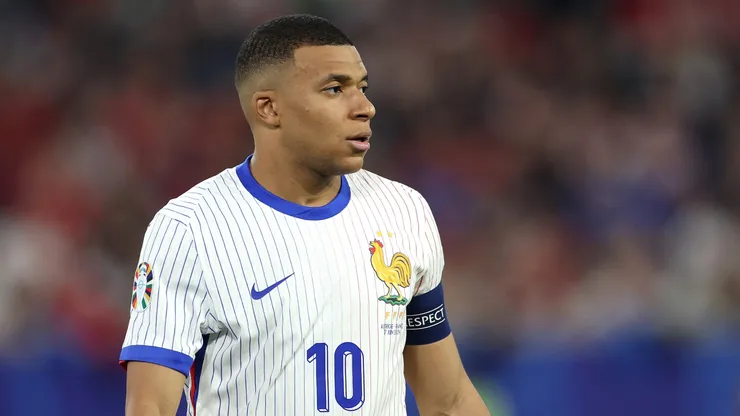 Kylian Mbappe of France looks on during the UEFA EURO 2024 group stage match between Austria and France.