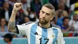 Alejandro Gomez of Argentina applauds fans during the FIFA World Cup Qatar 2022 Round of 16 match between Argentina and Australia at Ahmad Bin Ali Stadium on December 03, 2022 in Doha, Qatar.
