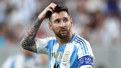 Lionel Messi #10 of Argentina looks on against Chile during a group stage match at MetLife Stadium on June 25, 2024 in East Rutherford, New Jersey.