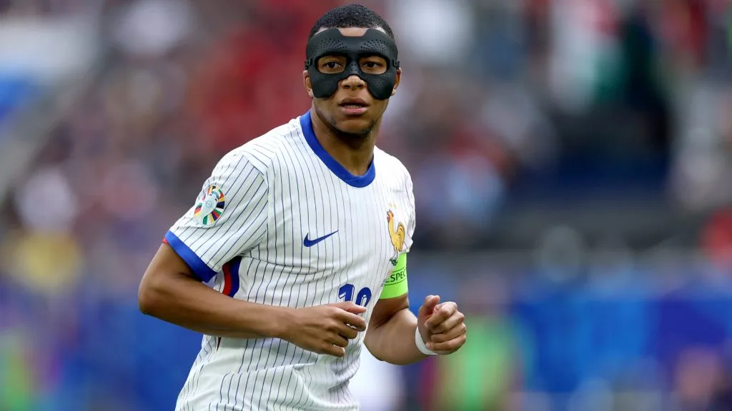 Kylian Mbappe of France during the UEFA EURO 2024 round of 16 match between France and Belgium. Photo by Carl Recine/Getty Images