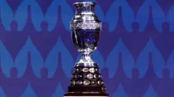 he Copa America trophy is displayed during the official draw of CONMEBOL Copa America 2024.