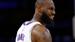 LeBron James #23 of the Los Angeles Lakers during game four of the Western Conference First Round Playoffs at Crypto.com Arena on April 27, 2024 in Los Angeles, California.