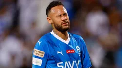 Neymar of Al Hilal reacts after missing a penalty