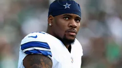 Micah Parsons #11 of the Dallas Cowboys looks on against the Philadelphia Eagles at Lincoln Financial Field on November 05, 2023 in Philadelphia, Pennsylvania.
