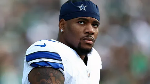 Micah Parsons #11 of the Dallas Cowboys looks on against the Philadelphia Eagles at Lincoln Financial Field on November 05, 2023 in Philadelphia, Pennsylvania.
