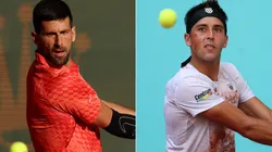 Novak Djokovic (left) and Tomas Etcheverry