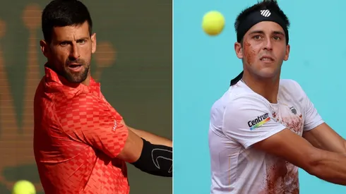 Novak Djokovic (left) and Tomas Etcheverry