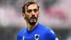 Manolo Gabbiadini of Sampdoria during a match against Sassuolo in Serie A