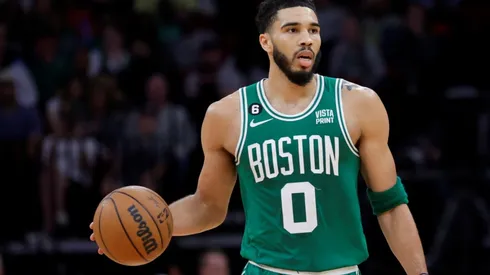 HOUSTON, TEXAS – MARCH 13: Jayson Tatum #0 of the Boston Celtics in action against the Houston Rockets at Toyota Center on March 13, 2023 in Houston, Texas. NOTE TO USER: User expressly acknowledges and agrees that, by downloading and or using this photograph, User is consenting to the terms and conditions of the Getty Images License Agreement. (Photo by Carmen Mandato/Getty Images)-Not Released (NR)