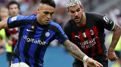 Lautaro Martinez of Inter and Theo Hernandez of Milan