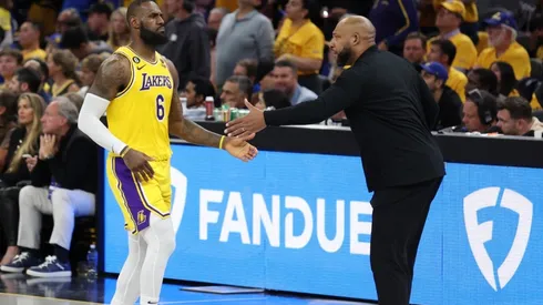 LeBron James (left) and Darvin Ham.