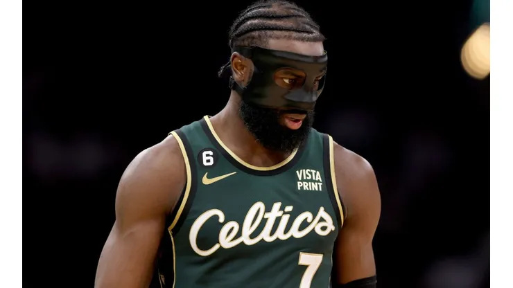 Boston star Jaylen Brown has been wearing a mask