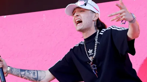 Peso Pluma performs during the 2023 Coachella Music Festival