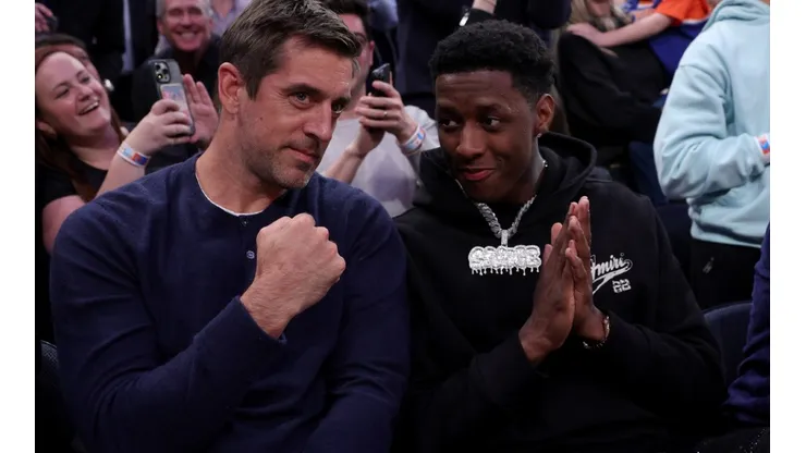 Aaron Rodgers and Sauce Gardner at MSG