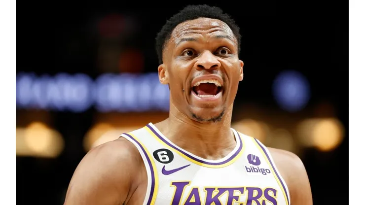 Russell Westbrook with the Los Angeles Lakers during the 2022-2023 NBA season