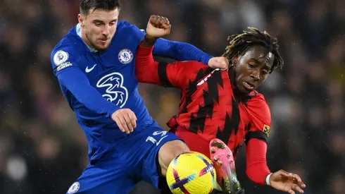 Mason Mount of Chelsea and Jordan Zemura of Bournemouth