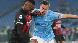 Rafael Leao of Milan and Adam Marusic of Lazio