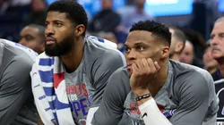 Paul George (left) and Russell Westbrook.