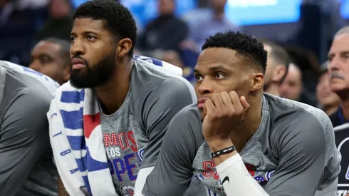 Paul George (left) and Russell Westbrook.