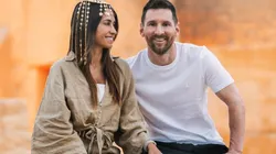 Antonela Roccuzzo and Lionel Messi in Saudi Arabia