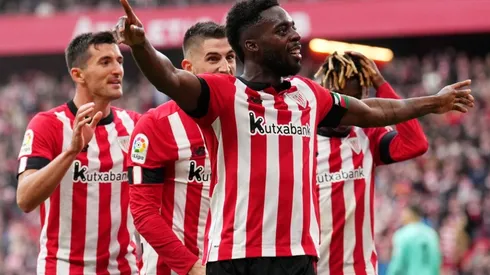 Inaki Williams of Athletic Club celebrates after scoring