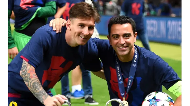 Lionel Messi and Xavi Hernandez