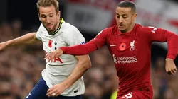 Harry Kane of Tottenham and Thiago Alcantara of Liverpool