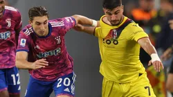 Fabio Miretti of Juventus and Riccardo Orsolini of Bologna