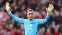 Keylor Navas during a match with Nottingham Forest against Leeds United in the 2022-2023 Premier League