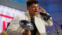 Patrick Mahomes talks to Chiefs fans ahead of the draft