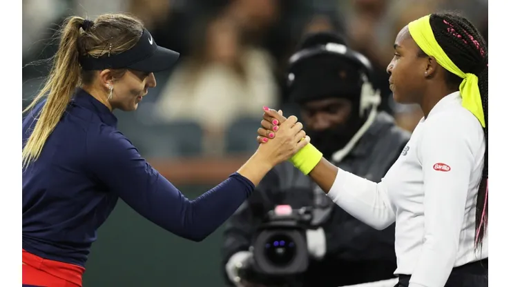 Paula Badosa of Spain and Cori Gauff of the US