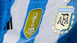 Argentina's jersey with the FIFA World Cup Champions 2022 badge