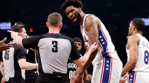 Joel Embiid during Game 3 between the Sixers and Nets.