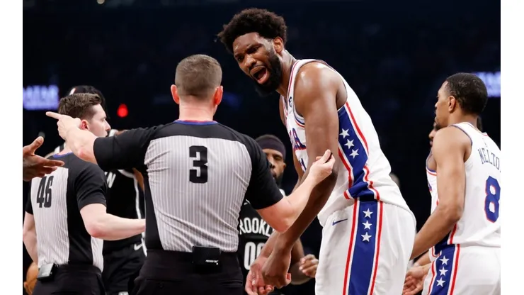 Joel Embiid during Game 3 between the Sixers and Nets.