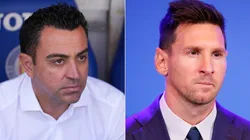 Xavi Hernandez and Lionel Messi