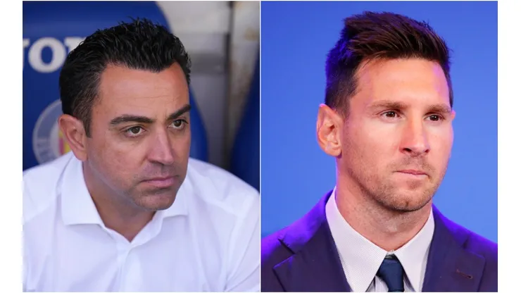 Xavi Hernandez and Lionel Messi