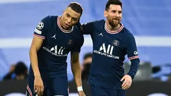 Lionel Messi and Kylian Mbappe with PSG