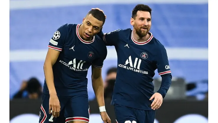 Lionel Messi and Kylian Mbappe with PSG